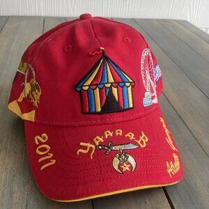 2011 Shriners Shrine Yaarab Circus Atlanta GA Embroidered Red Trucker Hat (H6)